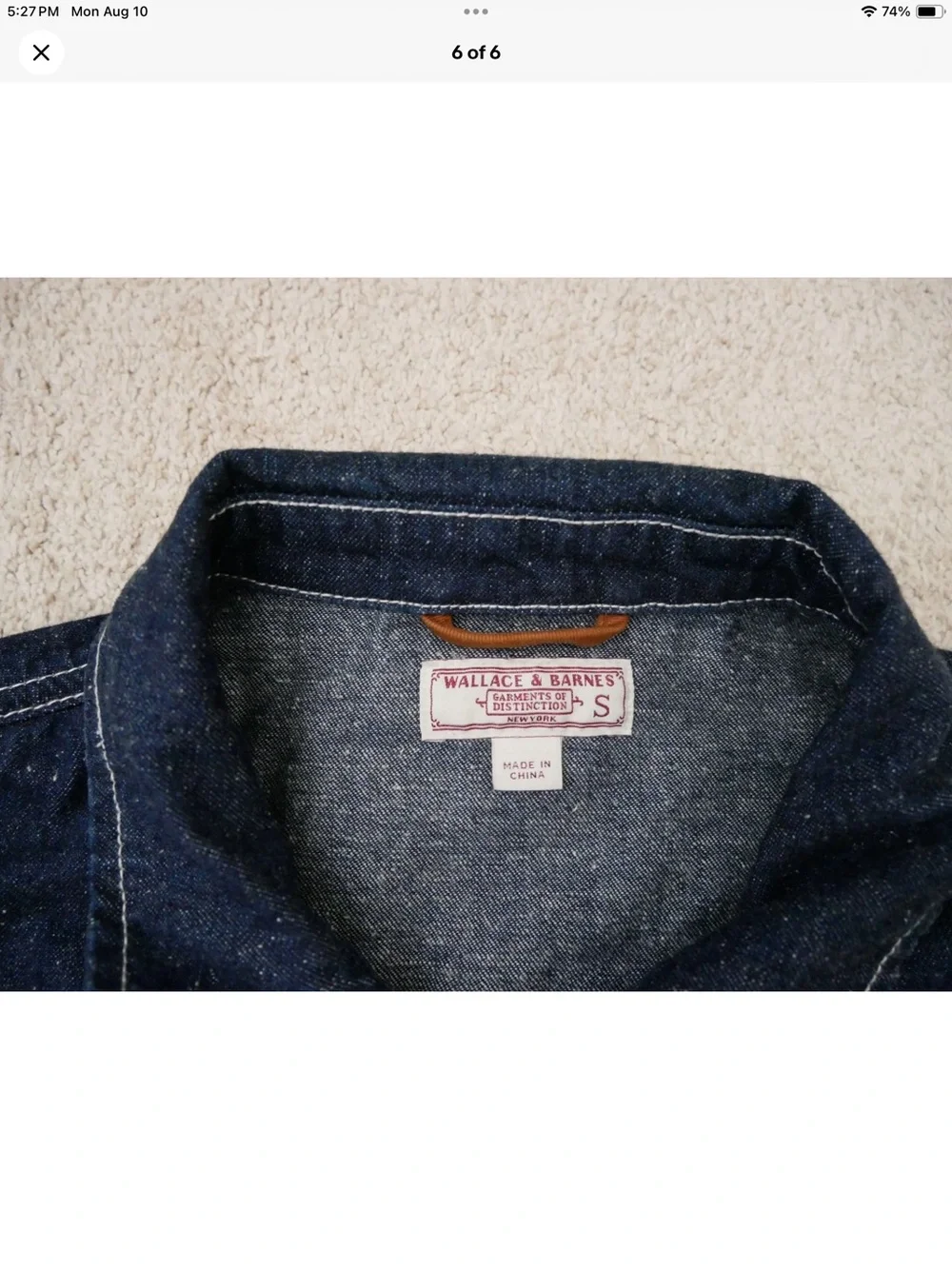 J.Crew Wallace & Barnes Japanese Neppy Denim Chore Coat